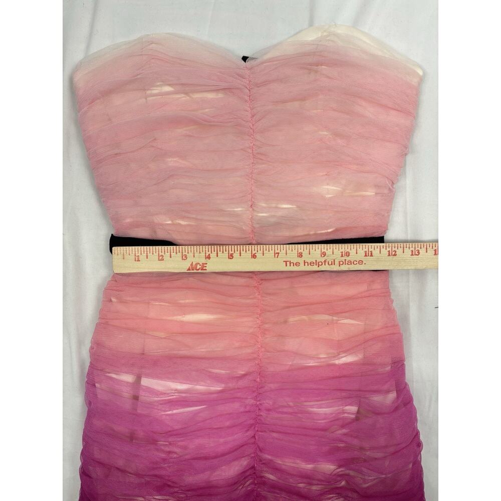 Pearl Georgina Chapman Dress Size 6 Strapless Pink Ruched Cocktail Formal Y2K - Picture 7 of 10